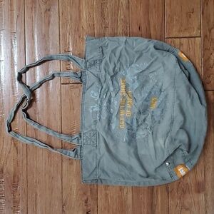 Lucy canvas gray gym tote bag